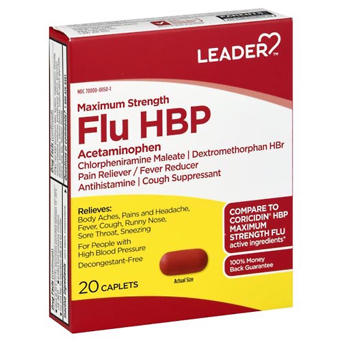 Image for Leader Flu HBP, Maximum Strength, Caplets,20ea from CAPITOL DRUGS - WEST HOLLYWOOD